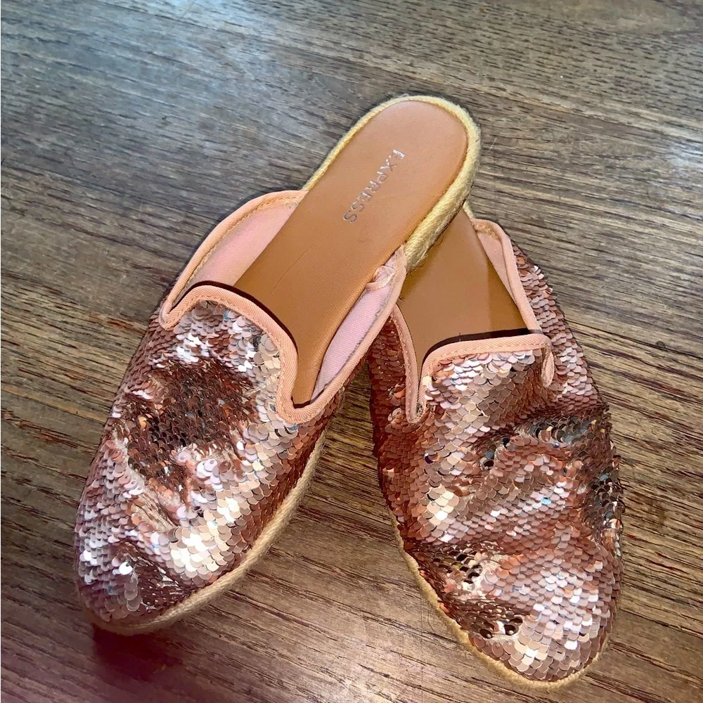 Sequin mauve express slip ons spring classic resort boho Pink casual